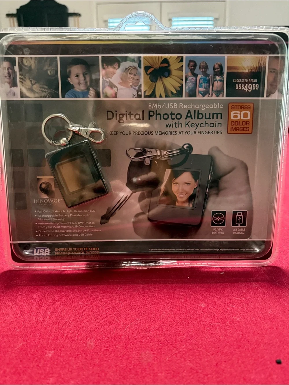 Digital Photo Album Keychain - Black